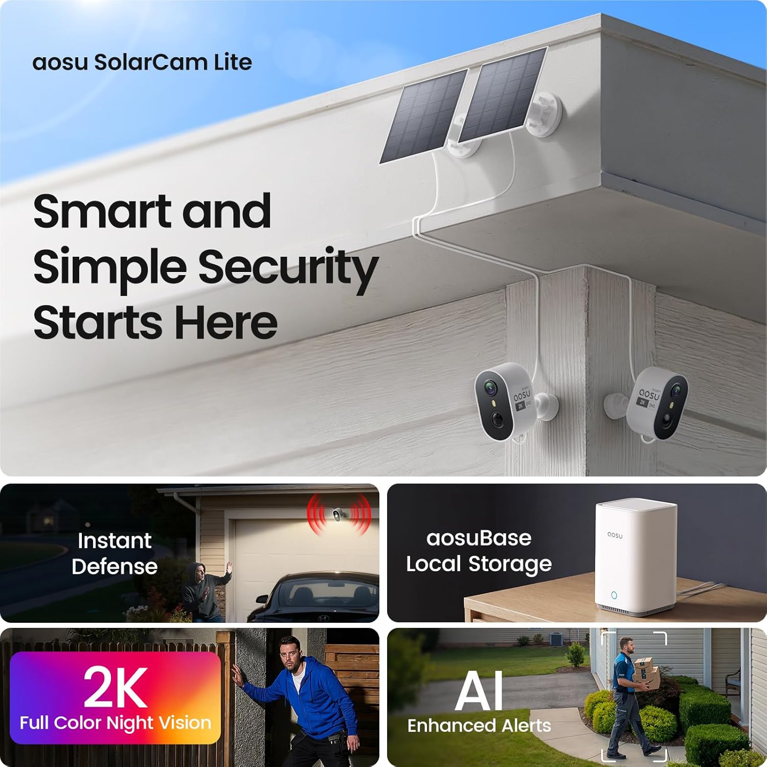 AOSU Solar Security Camera System